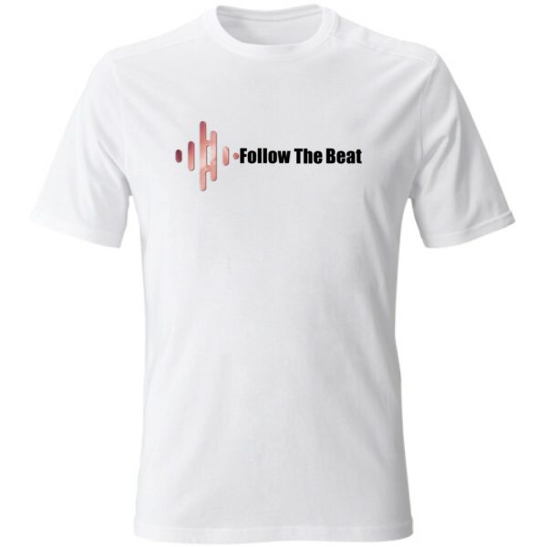 T-Shirt chiara Follow The Beat scritta e logo